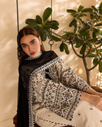 Noir Elegance Embroidered 3-Piece Lawn Suit