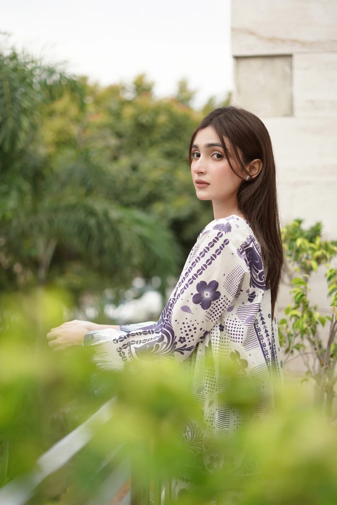 Amara Indigo indigo and white digital silk kurta front view ZAMARANG