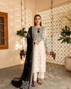 Noir Elegance Embroidered 3-Piece Lawn Suit