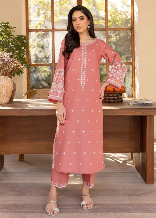 Blush Harmony embroidered 2 piece suit front view ZAMARANG