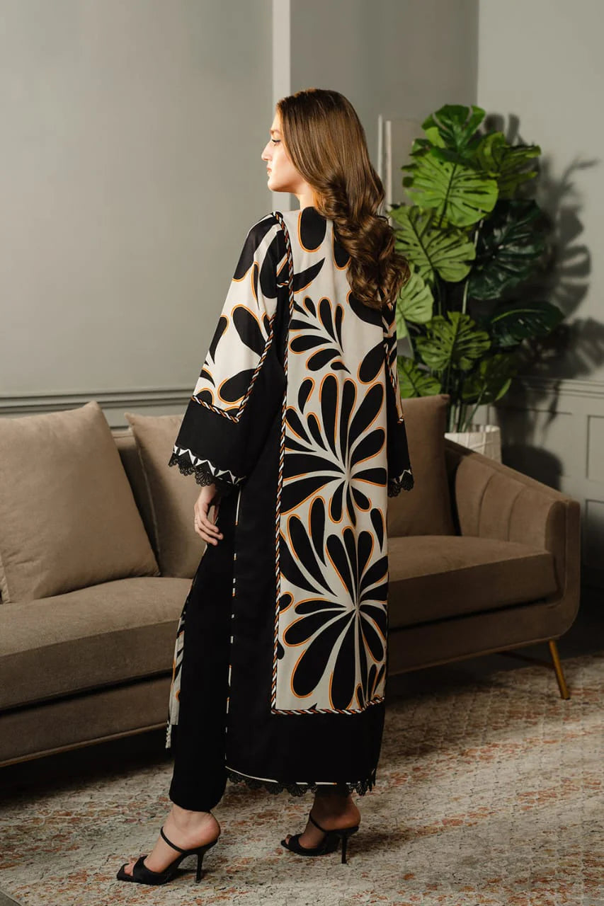 Ebon Petal Crepe Long Top Dress