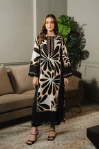 Ebon Petal Crepe Long Top Dress