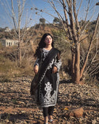 Festive wear organza 3-piece outfit featuring embroidery details