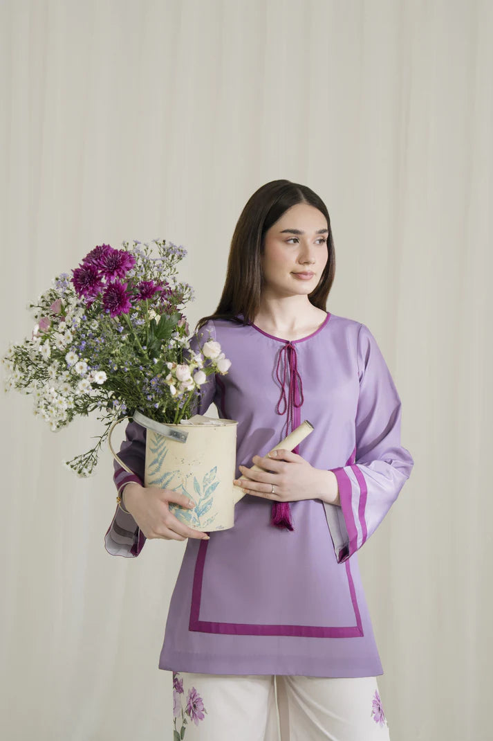 Full outfit look Lavender Bloom Digital 3 Piece Suit
