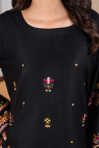 Full outfit with embroidered straight trouser and kurta silhouette