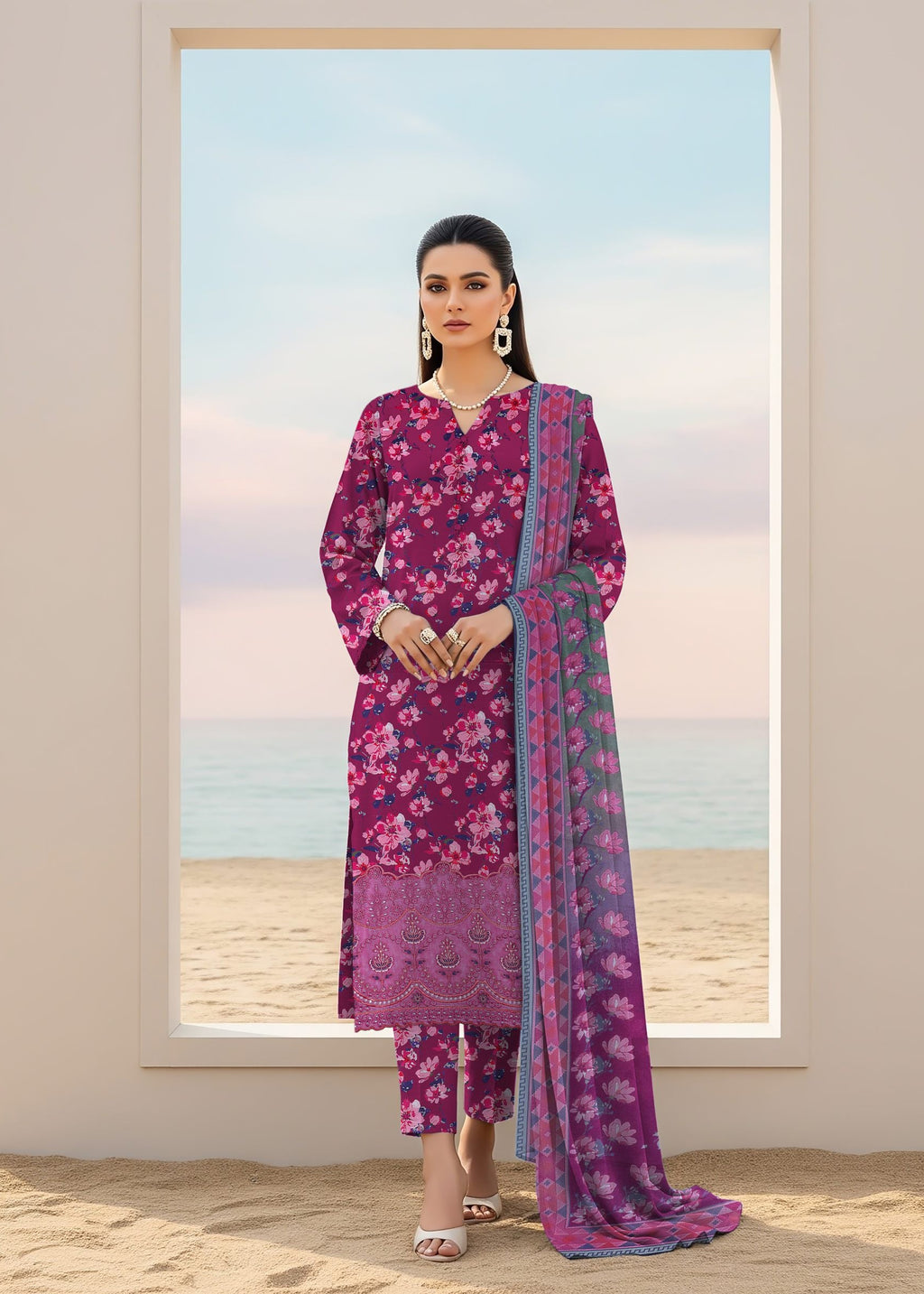 Plain viscose trouser included with mint green 3 piece suit ZAMARANG