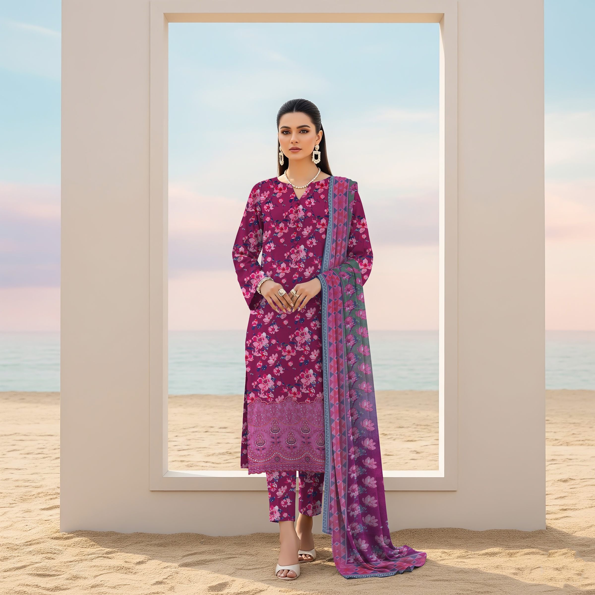 Plain viscose trouser included with mint green 3 piece suit ZAMARANG