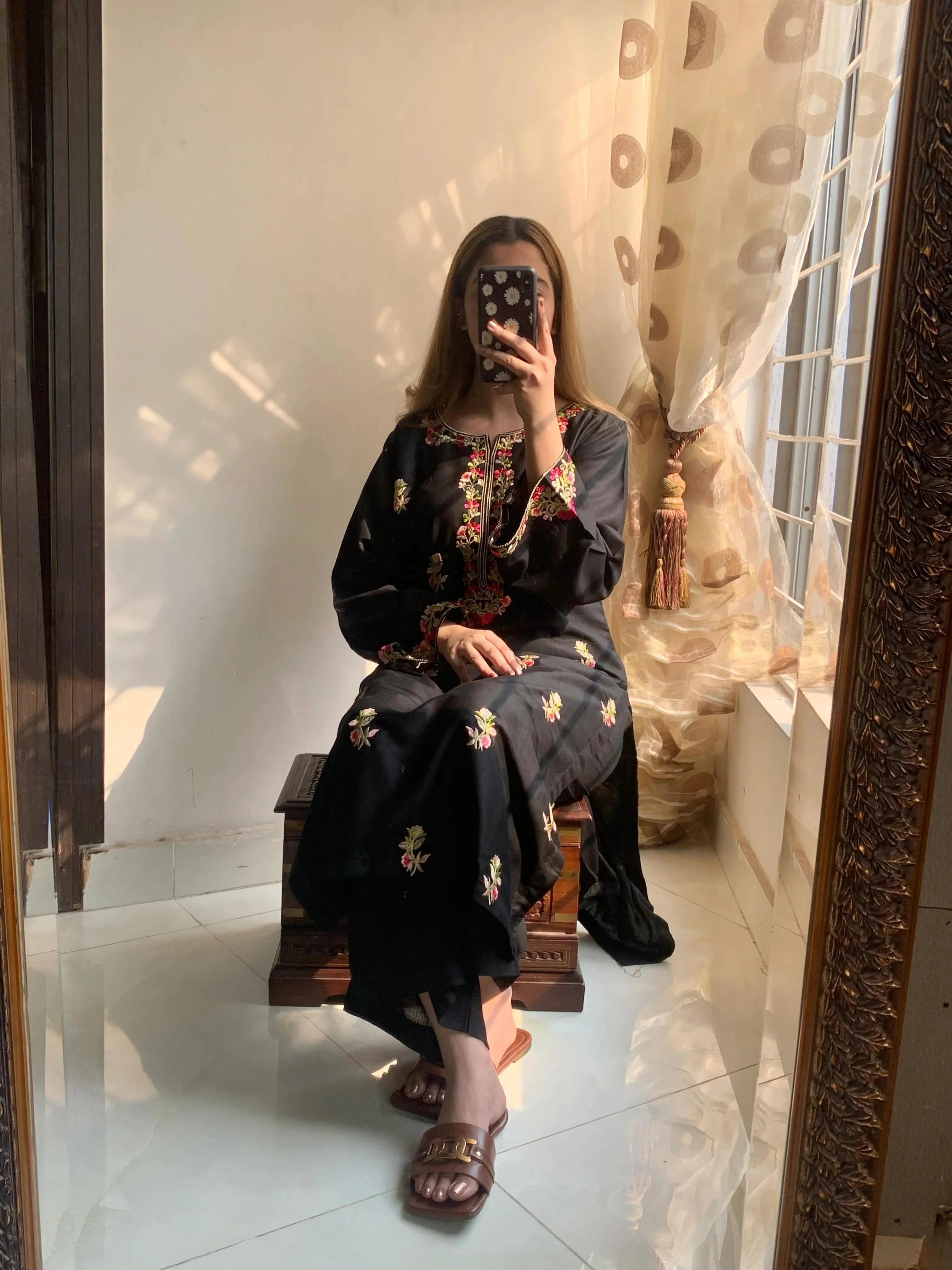 Midnight Bloom Embroidered 2 Piece Suit | ZAMARANG