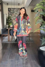 Midnight floral digital printed lawn suit by ZAMARANG