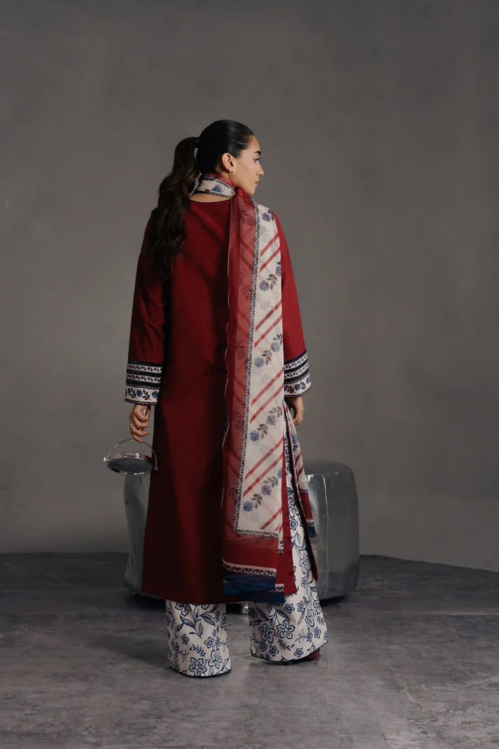 Printed straight trousers detail Ruby Indigo ZAMARANG