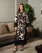 Ebon Petal Crepe Long Top Dress