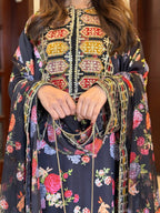 Noir Flora Embroidered 3 Piece