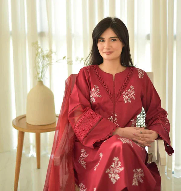 Plain viscose trouser included with red 3 piece suit ZAMARANG