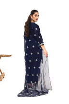 ZAMARANG Midnight Mosaic chiffon dupatta floral border detail