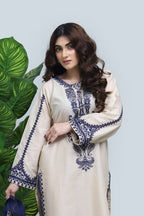 ZAMARANG Nautica Ivory chiffon dupatta border detail