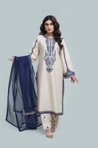 ZAMARANG Nautica Ivory embroidered 3 piece suit front view