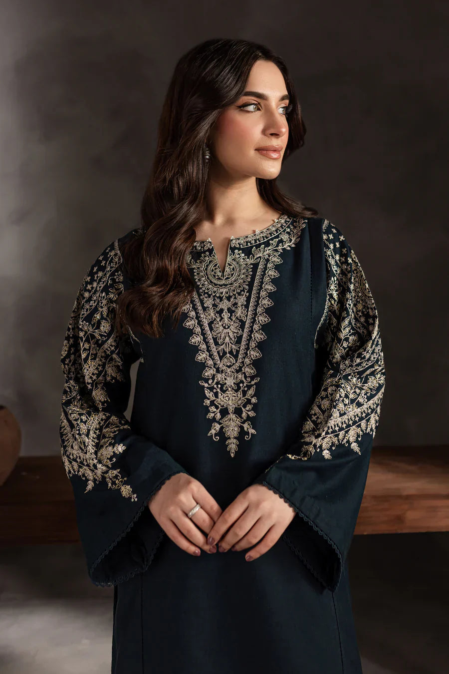 ZAMARANG Nocturne stitched trouser coordinating embroidery detail