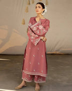 ZAMARANG Rose Petal Glow embroidered lawn 2PC set front view