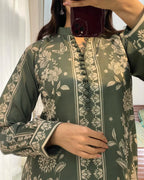 ZAMARANG digital lawn 2pc sage outfit lifestyle view