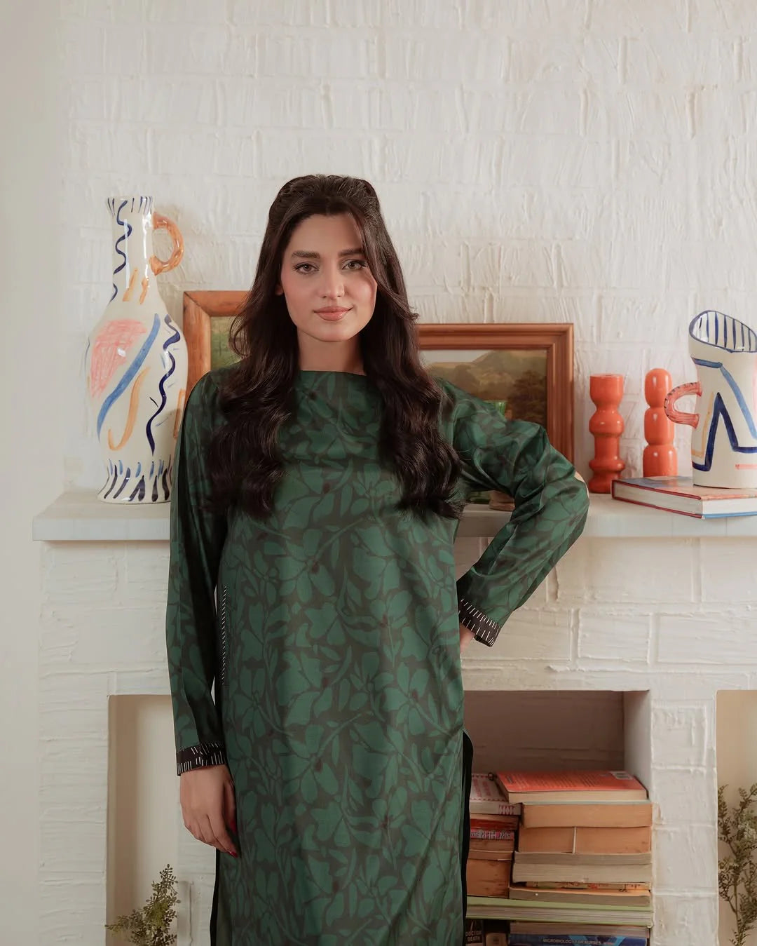 ZAMARANG digital print kurta close up detail