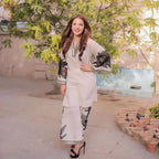 ZAMARANG elegant off white embroidered kurta set