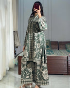 ZAMARANG sage blossom stitched lawn set for women