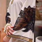 ZAMARANG wide leg trouser embroidery hem detail