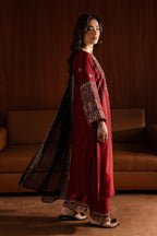 Full outfit view with embroidered trouser and matching dupatta
