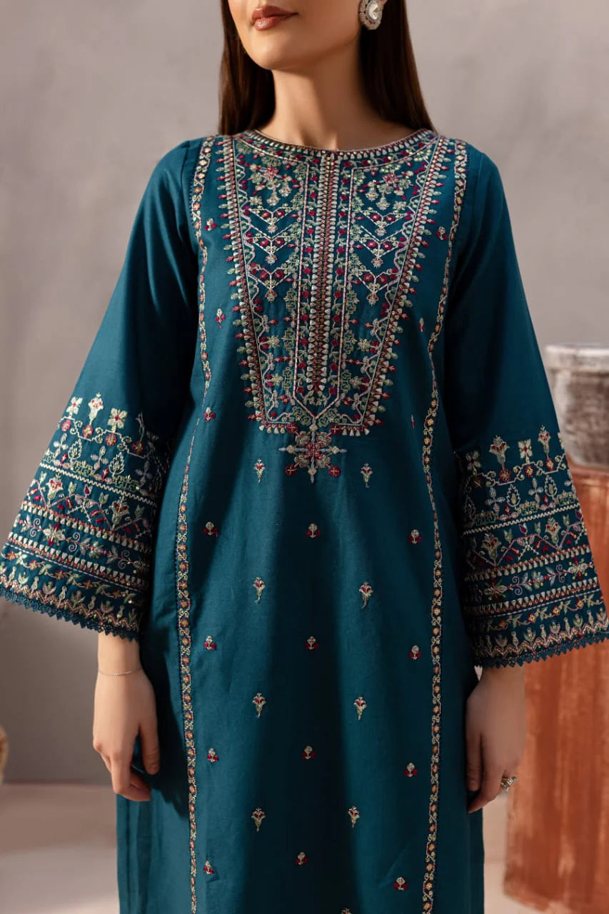 azure_blue_stitched_arabic_lawn_2_piece_suit_front