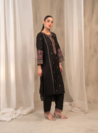 Celestia Noir Embroidered 3-Piece Suit for Women