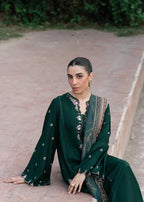 Elara Embroidered Chiffon Dupatta and Trouser Set