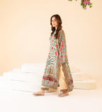 emerald green digital lawn suit top view full look ZAMARANG