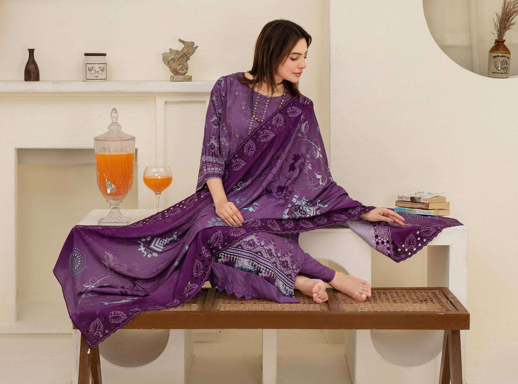 Plain viscose trouser detail and hemline — 3-piece suit