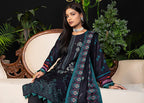 Embroidered Navy Outfit with Ethnic Borders 3 Piece Suit Dhanak