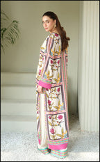 matching digital printed trouser for cream and pink lawn suit ZAMARANG