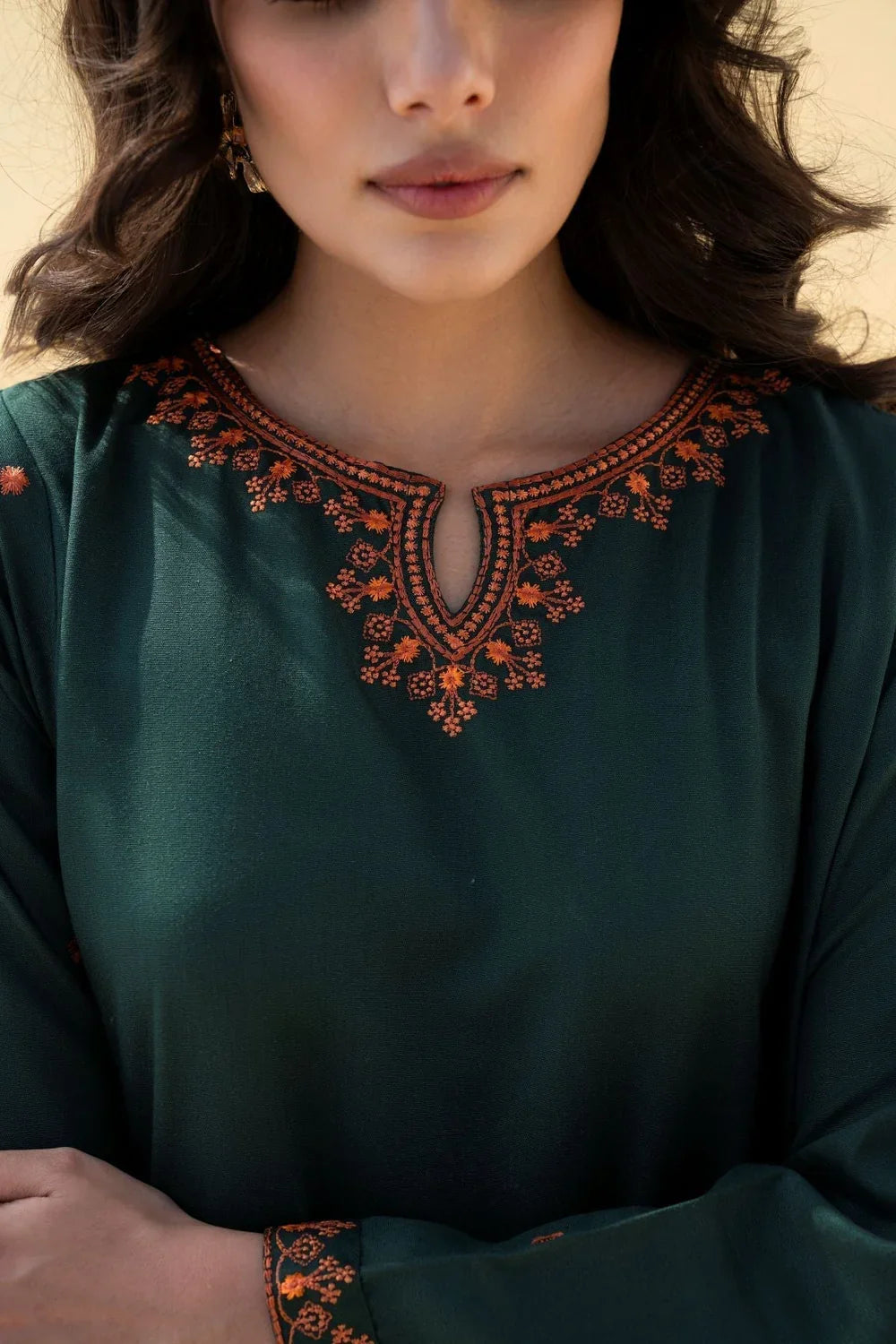 zamarang elara deep emerald outfit full length view